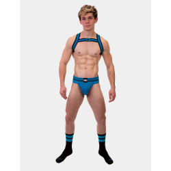 Barcode Berlin Chaussettes Gym Socks Noir-Bleu fluo